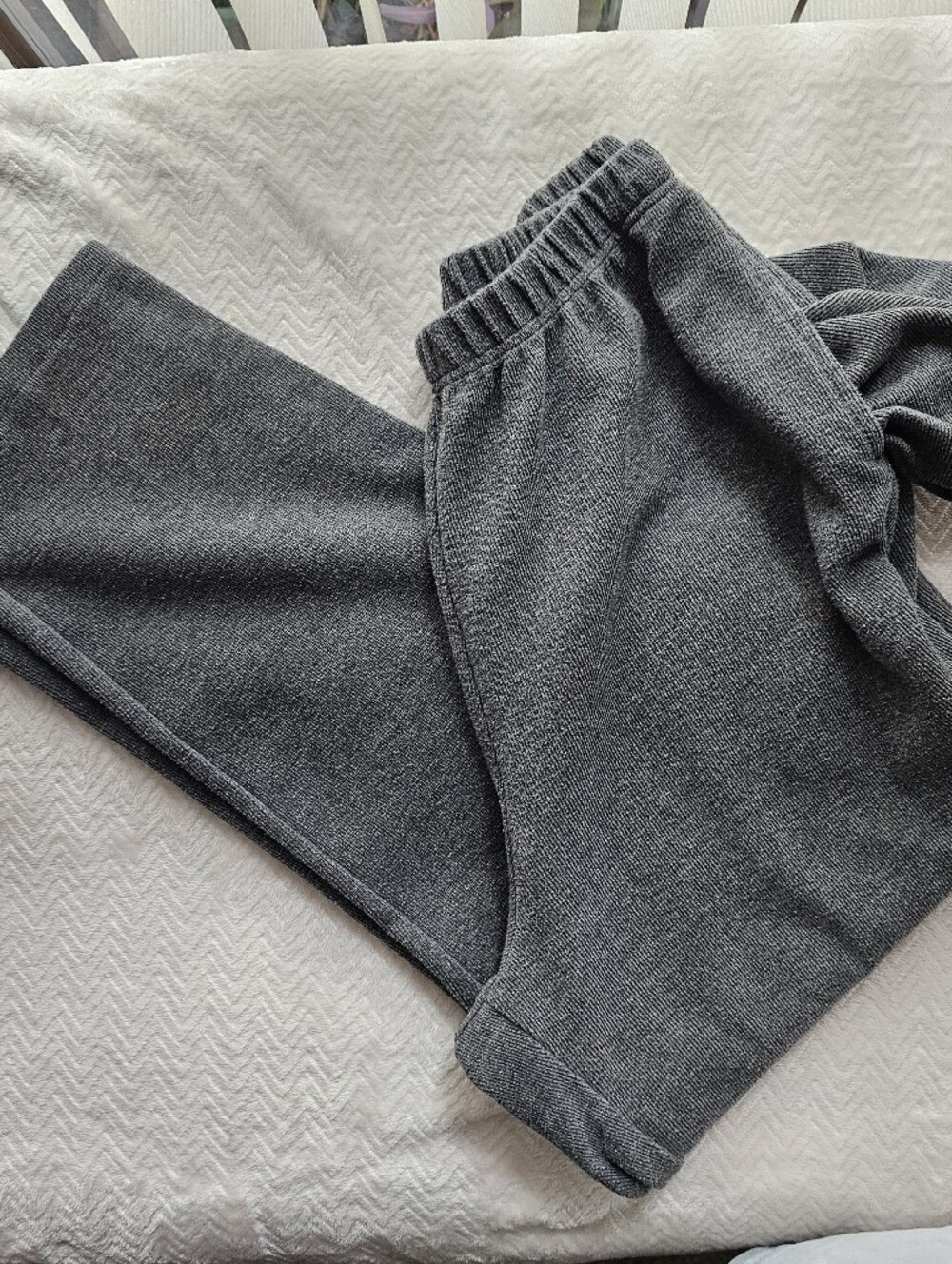 Dressbarn Women's Gray Ribbed Knit Lounge Pants Deep Pockets Plus Size 14/16